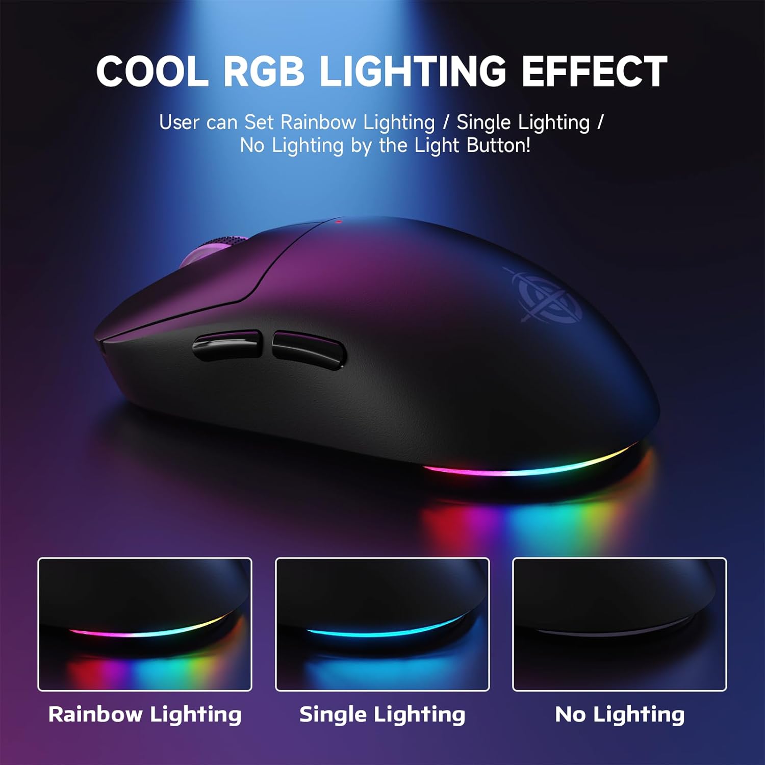 ATTACK SHARK X MAGIC - REFINER G6 Wireless Gaming Mouse 24000 DPI 1000Hz Polling Rate Tri - Mode BT 2.4G Wired 72g Lightweight RGB 750mAh Battery with Grip Tape PC Mac - Black - AHW Store