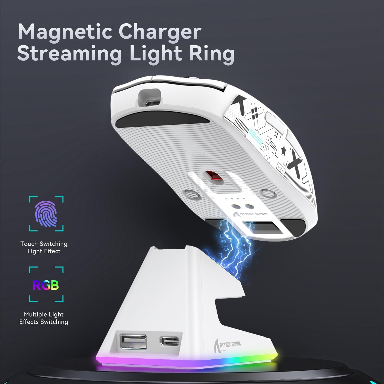 ATTACK SHARK X6 Lightweight Wireless Gaming Mouse with Anti Slip Mouse Grip Tape, Self Adhesive Desi - AHW Store