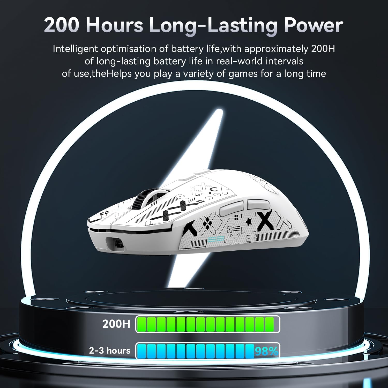 ATTACK SHARK X6 Lightweight Wireless Gaming Mouse with Anti Slip Mouse Grip Tape, Self Adhesive Desi - AHW Store