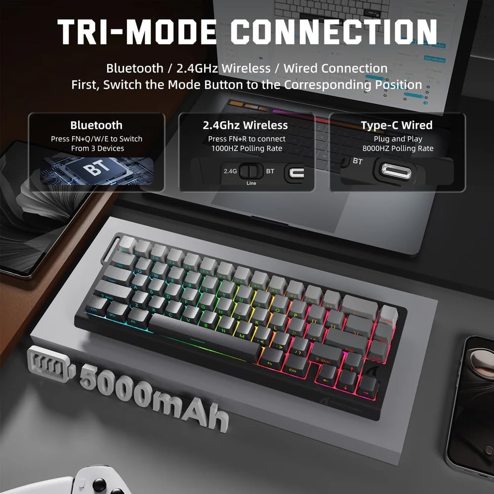 ATTACK SHARK X68PRO HE Rapid Trigger (Hall Effect) Tri - Mode (2.4G/Bluetooth/USB - C) Magnetic Gaming K - AHW Store