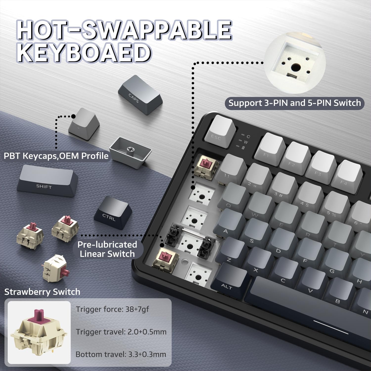 ATTACK SHARK X87 Wireless Mechanical Keyboard - AHW Store