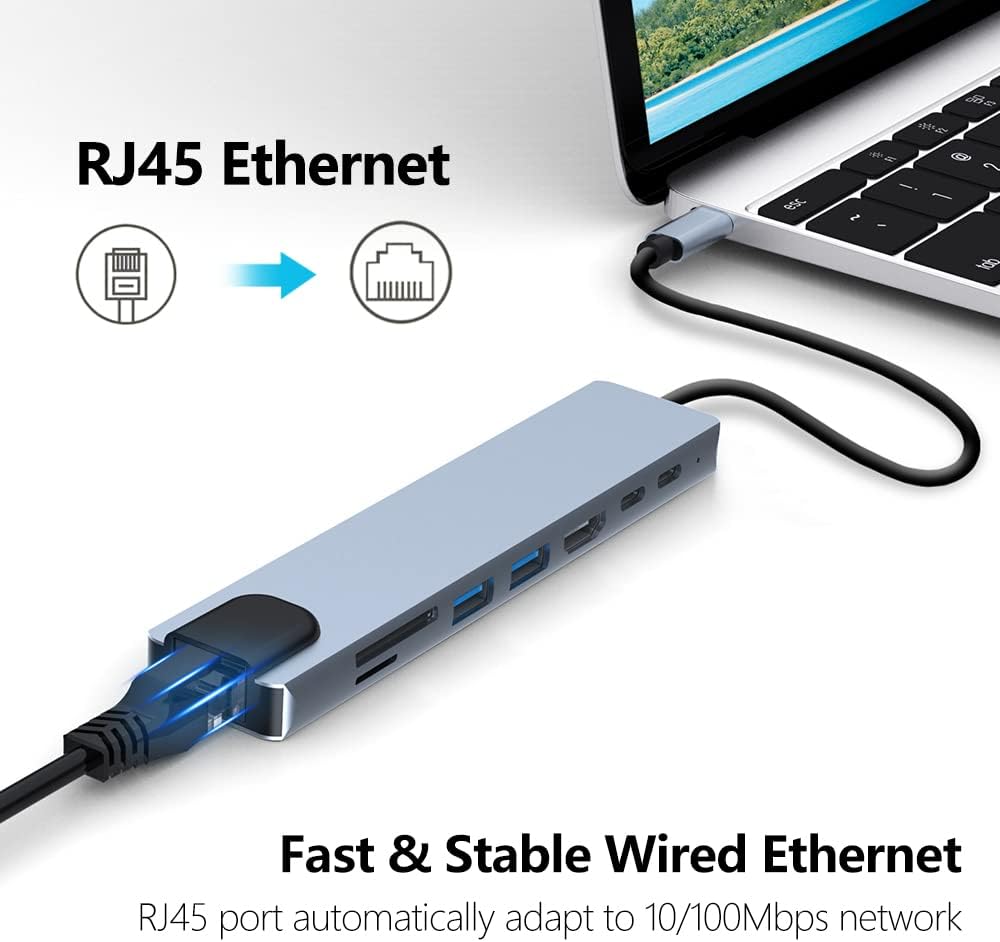 Azhizco 8-in-1 USB C Hub Docking Station - AHW Store