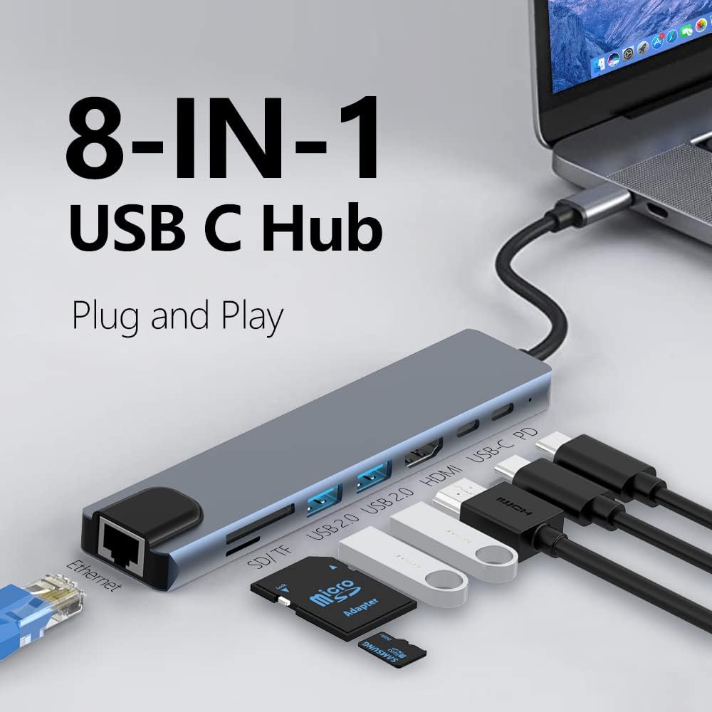 Azhizco 8-in-1 USB C Hub Docking Station - AHW Store