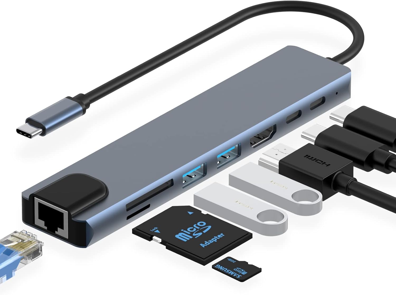 Azhizco 8-in-1 USB C Hub Docking Station - AHW Store