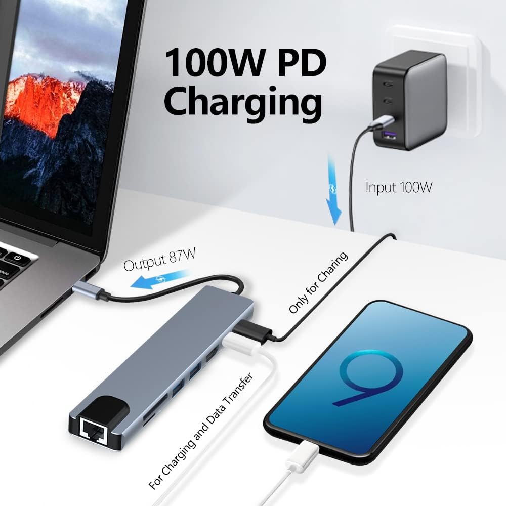 Azhizco 8-in-1 USB C Hub Docking Station - AHW Store