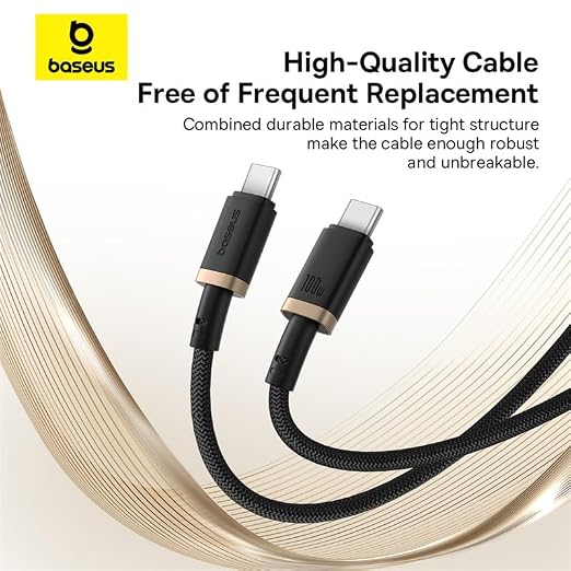 Baseus 100W USB-C to USB-C Braided Cable 2m - AHW Store