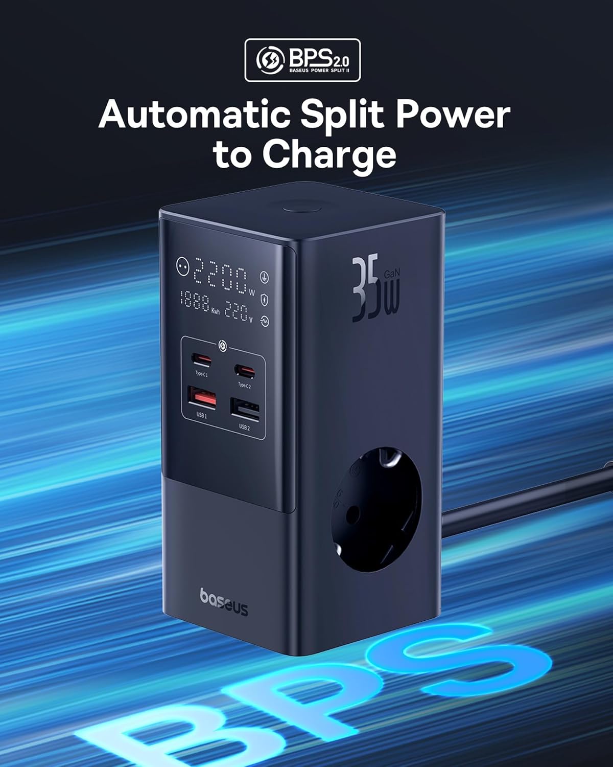 Baseus 35W GaN5 USB C Power Strip Charger - AHW Store
