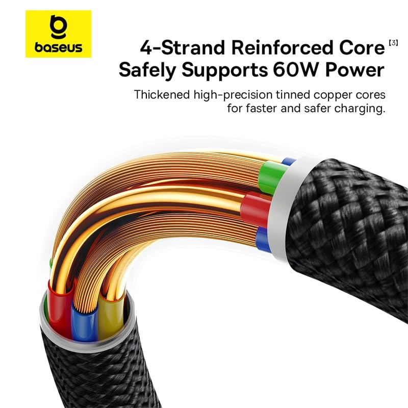 Baseus 60W Braided USB-A to USB-C Cable - AHW Store