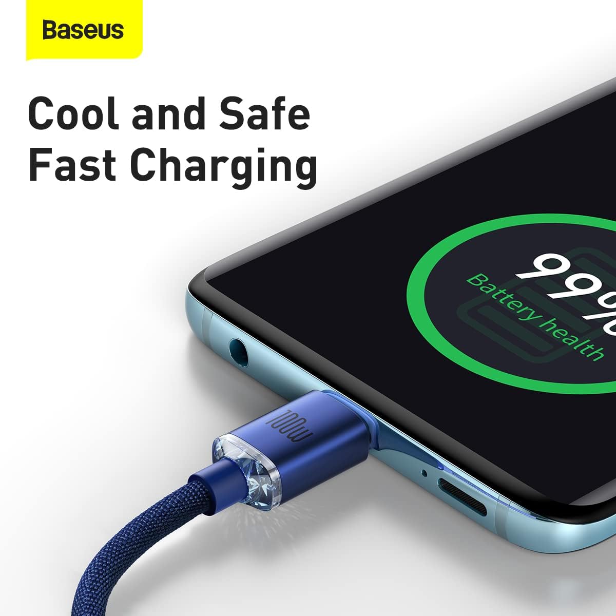 Baseus Crystal Shine 100W USB-C Cable 1.2m Blue - AHW Store