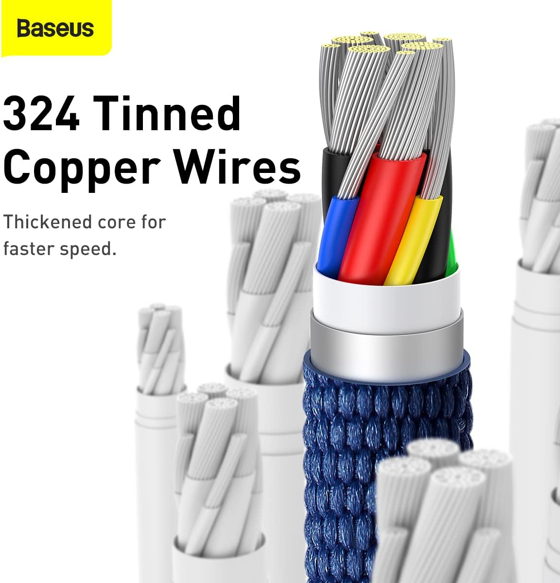 Baseus Crystal Shine 100W USB-C Cable 1.2m Blue - AHW Store