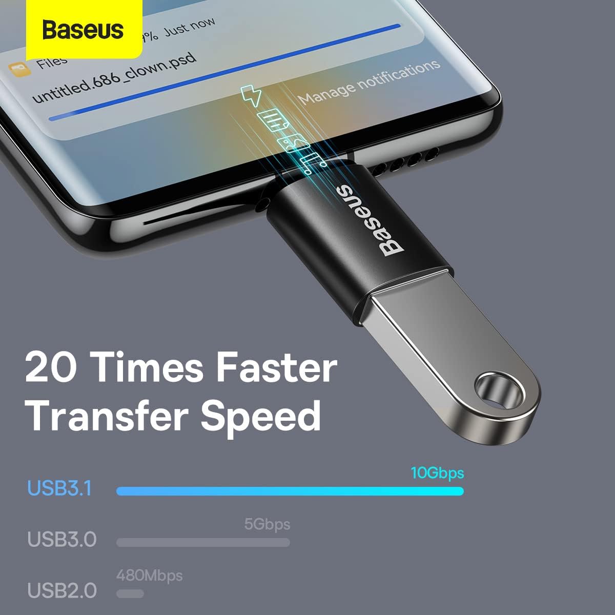 Baseus Mini OTG Adapter USB-C to USB-A 3.1 - AHW Store