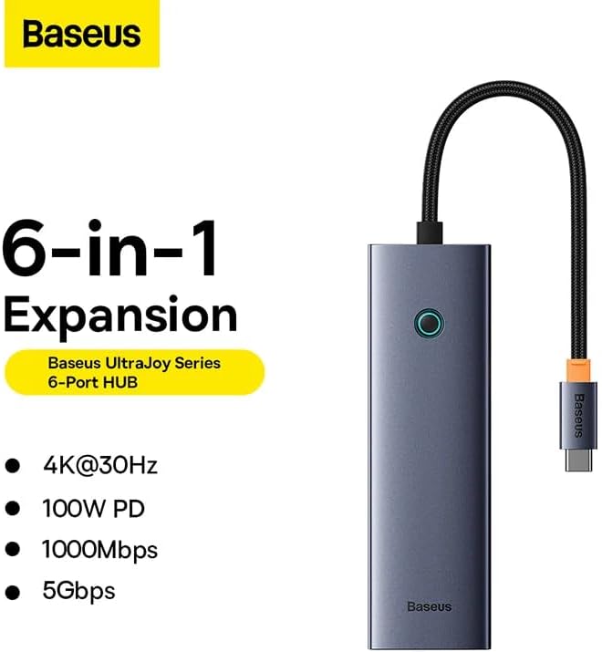 Baseus UltraJoy AIR 6-Port USB-C Docking Station - AHW Store