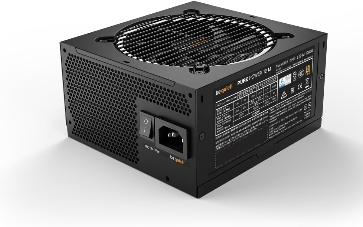 be quiet! BN513 Pure Performance Power 12 M 1200W Modular Quiet Performance Power Supply 80 Plus Gol - AHW Store