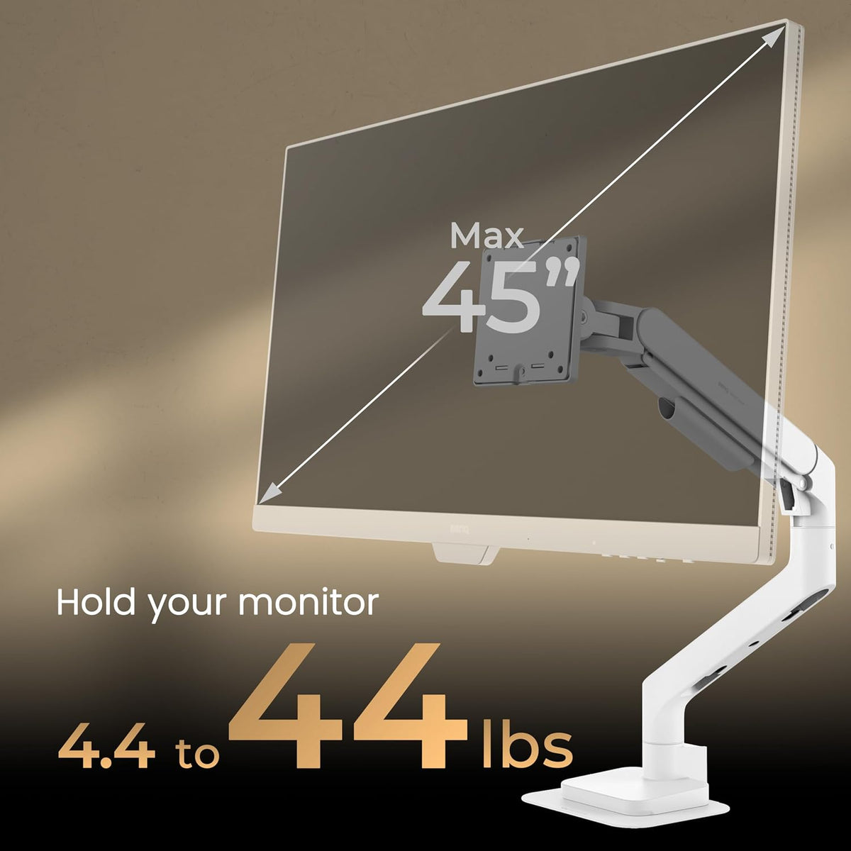 BenQ BSH02 Ergo Gas Spring Monitor Arm – Up to 45" & 19 kg - AHW Store