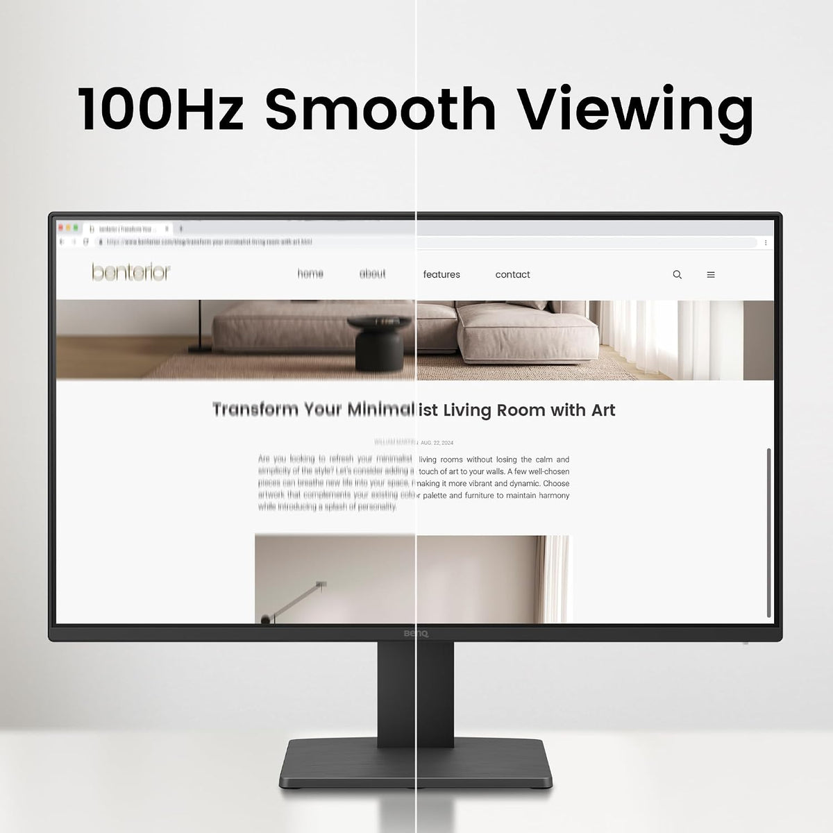 BenQ Gaming GW2491 23.8 FHD 1920x1080 100Hz IPS Eye-Care Monitor, HDMI, DisplayPort, Ultra Slim Bezel, TUV-Certified, Flicker-Free, Low Blue Light Plus, Eye-CareU Technology, Black, 3 Year Warranty - AHW Store