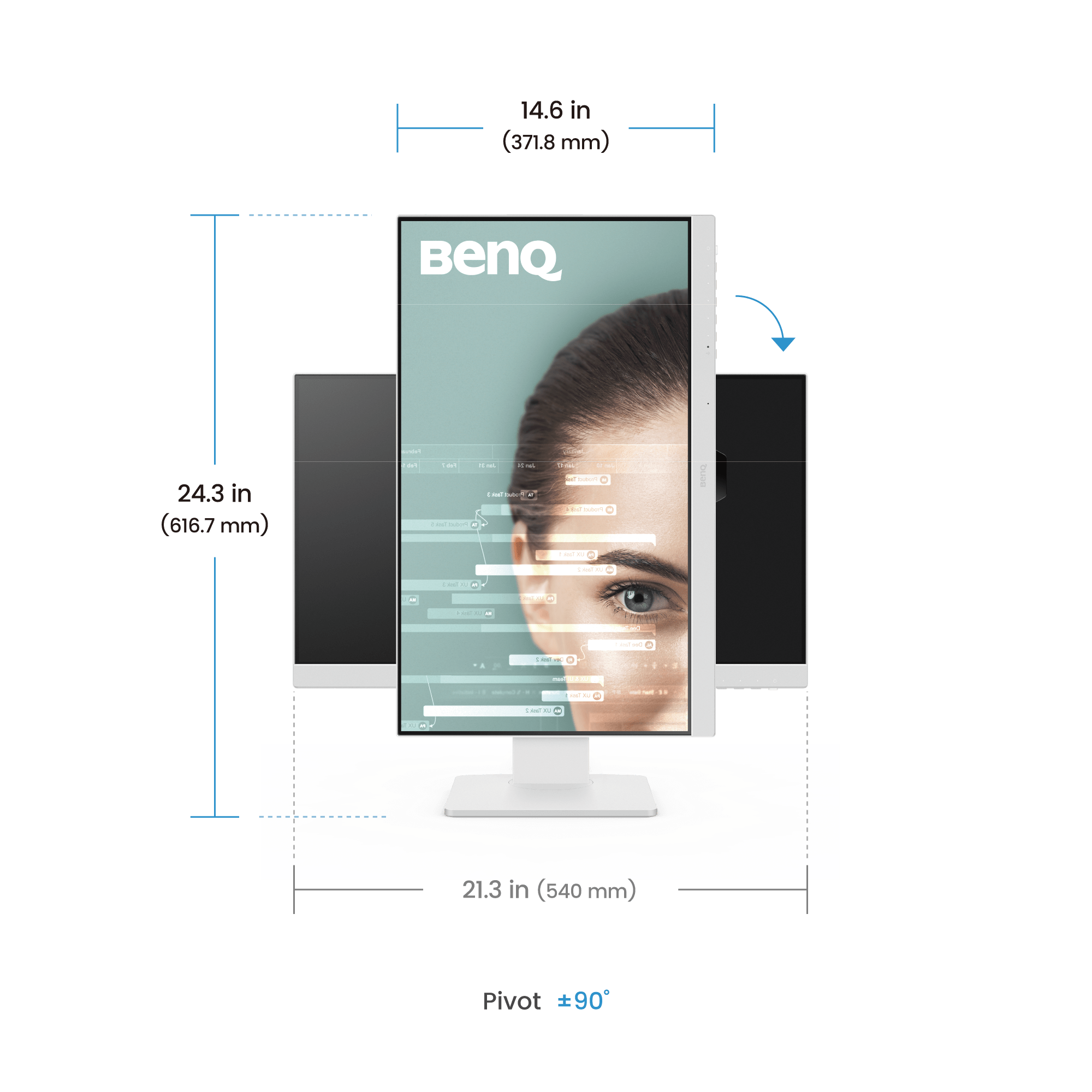 BenQ GW2486TC Office Monitor 24 Inch IPS FHD 100Hz 5ms USB C Charger White - AHW Store
