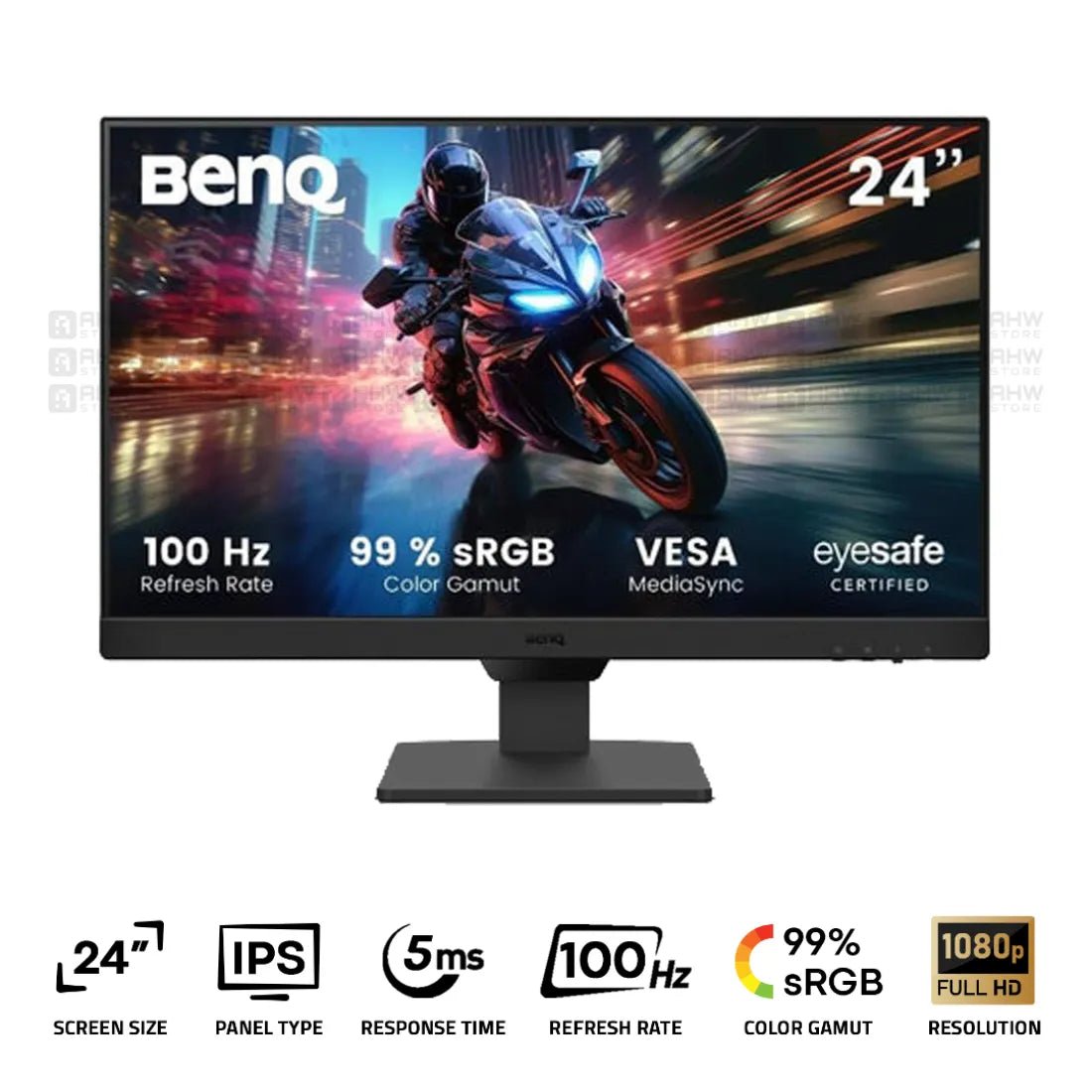 BenQ GW2490 Designer Monitor 24 Inch IPS FHD 100Hz 5Ms Black - AHW Store