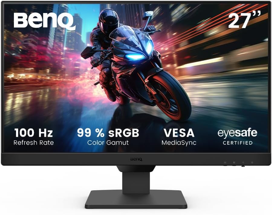 BenQ GW2790 27 Gaming Monitor Smooth 100Hz True 99% sRGB Color Eye Protection Sleek Frameless Design Multiple Connections Built-in Audio Ready to Use 3 Year Warranty - AHW Store