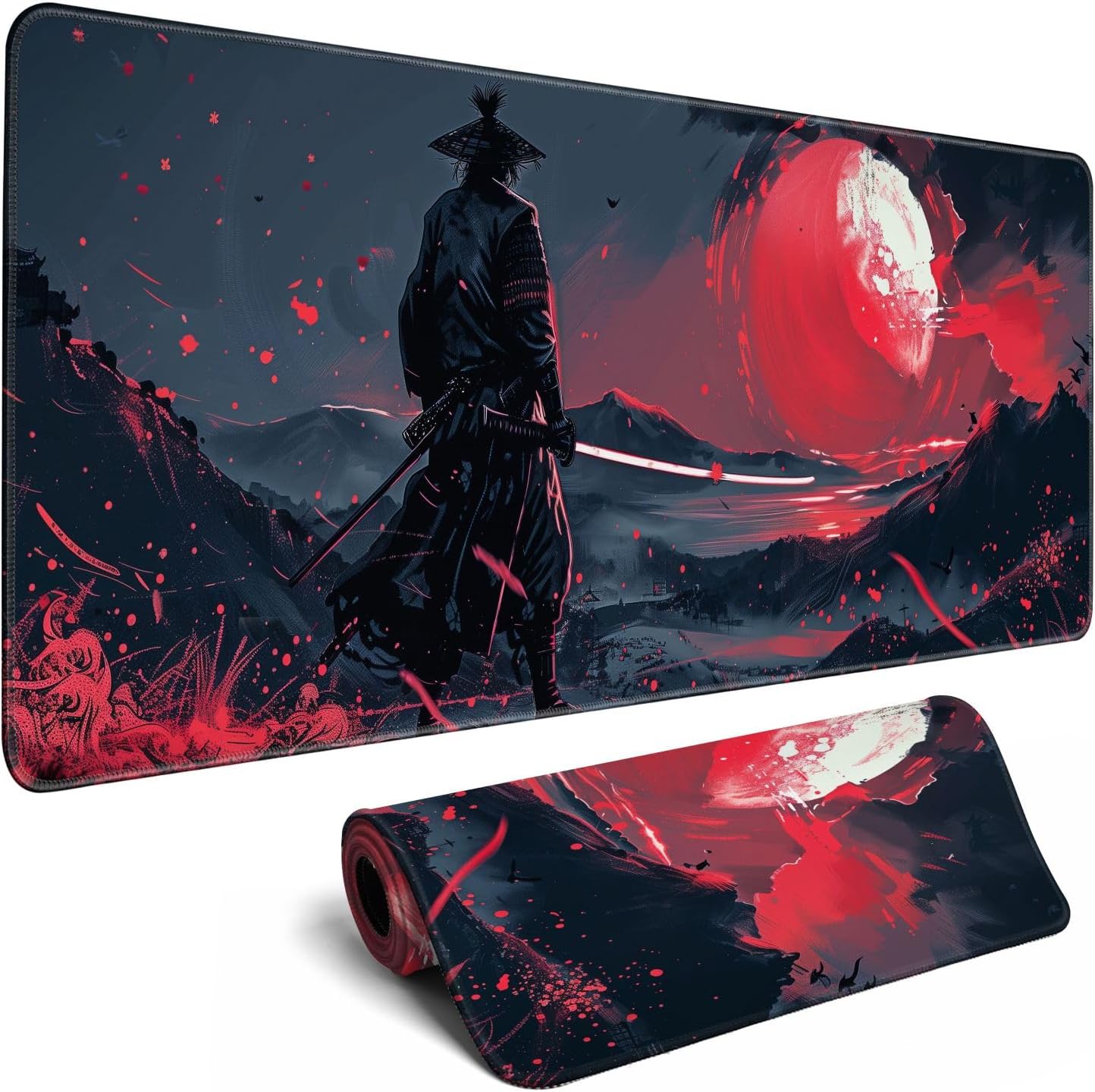 Black Samurai Desk Mat XL 31.5x11.8in - AHW Store