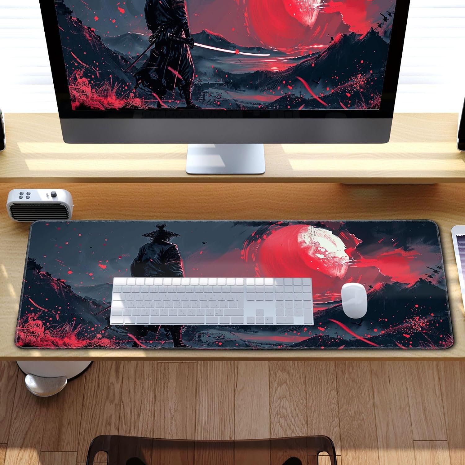 Black Samurai Desk Mat XL 31.5x11.8in - AHW Store