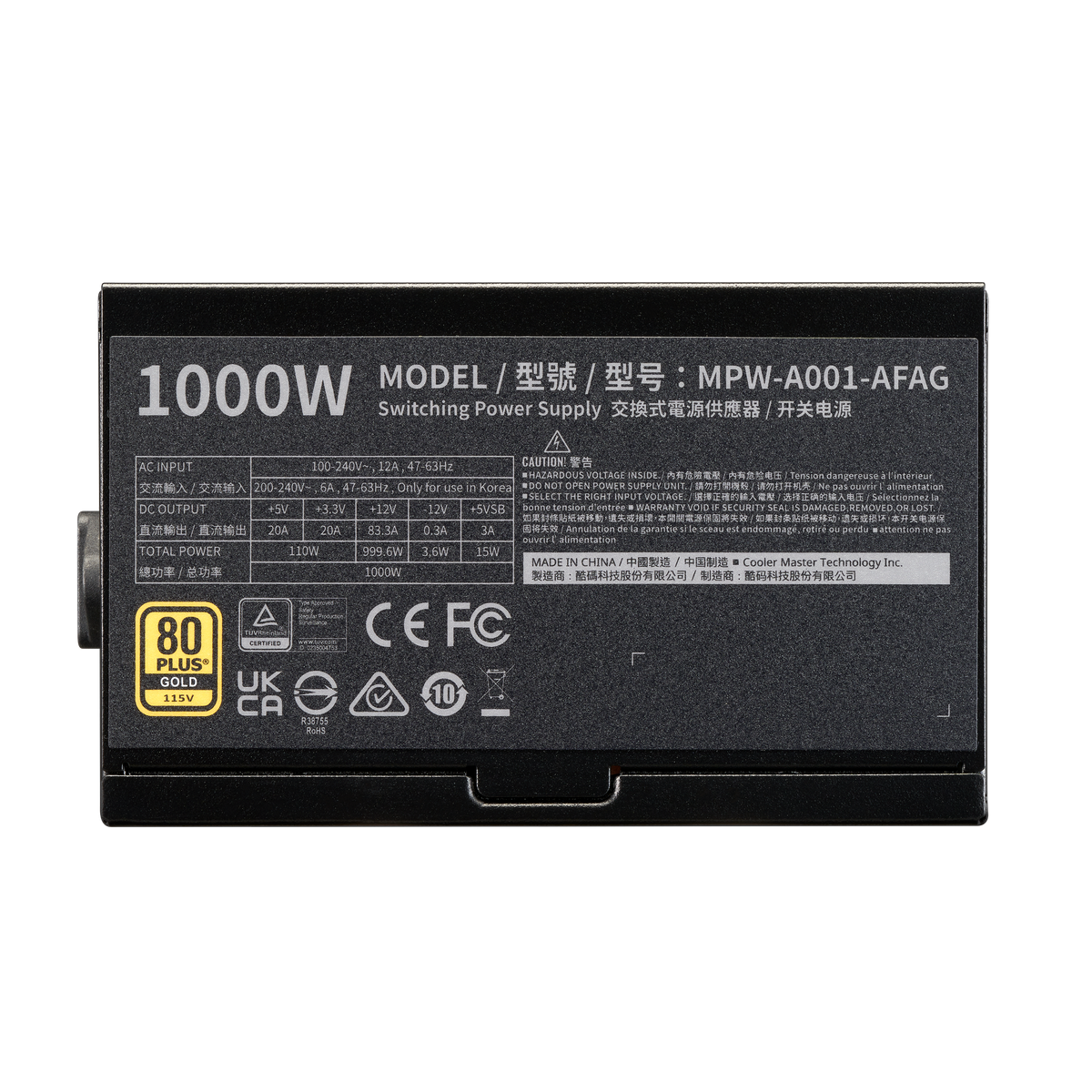 Cooler Master Elite Gold 1000 Full Modular 1000W 80
