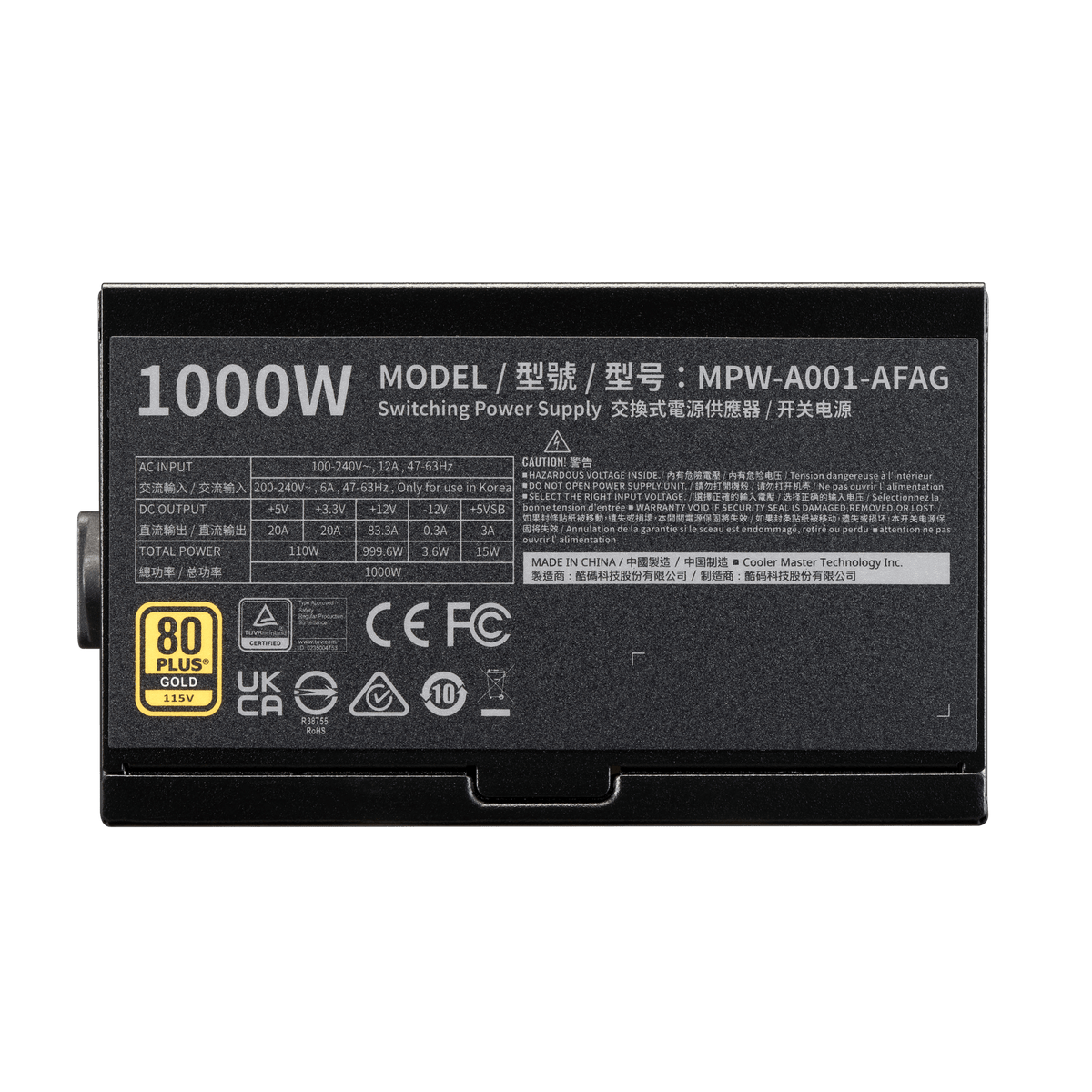 Cooler Master Elite Gold 1000 Full Modular 1000W 80 - AHW Store