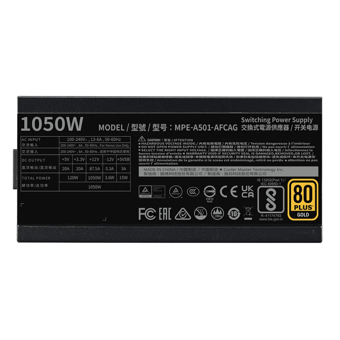 Cooler Master MWE V2 1050 Watt 80+ Gold Fully Modular ATX 3.1 Power Supply - AHW Store