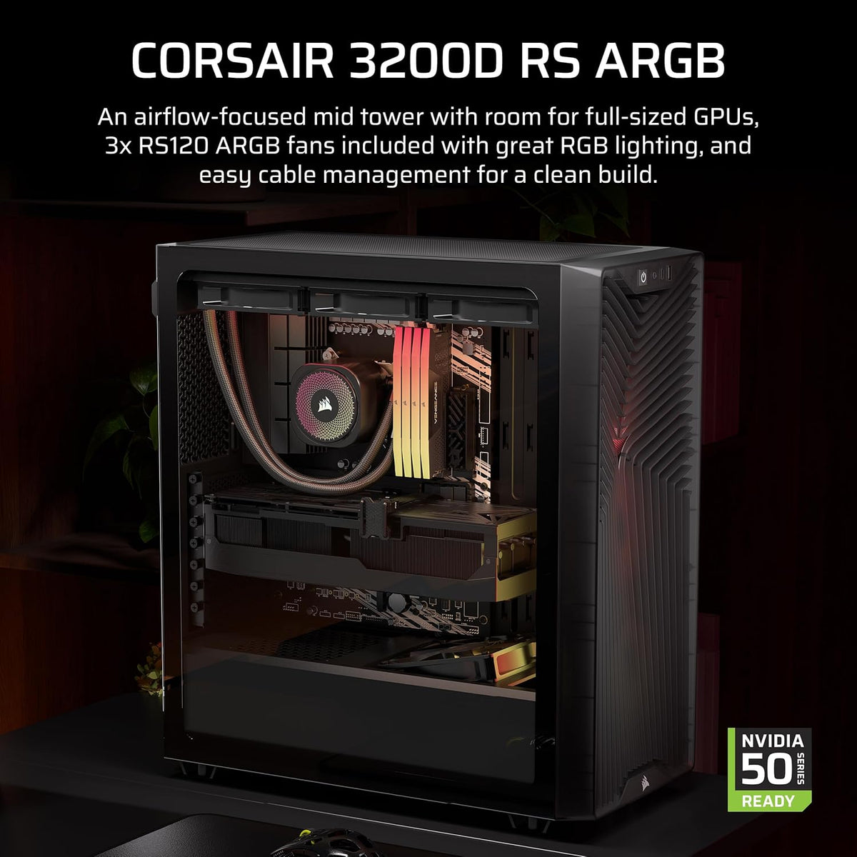 CORSAIR 3200D RS ARGB Mid-Tower PC Case Smoke - AHW Store
