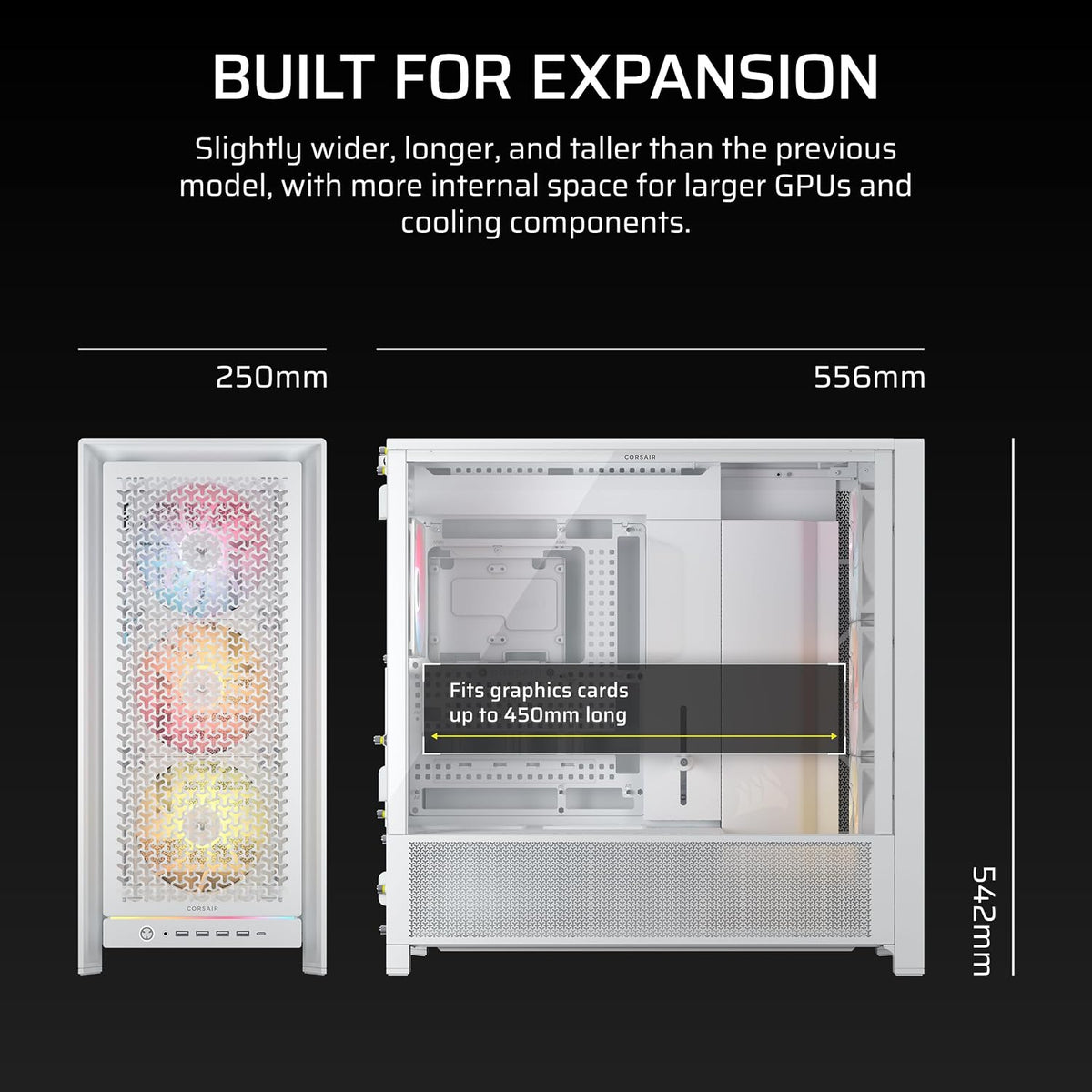 CORSAIR FRAME 5000D RS ARGB White Mid-Tower Case - AHW Store
