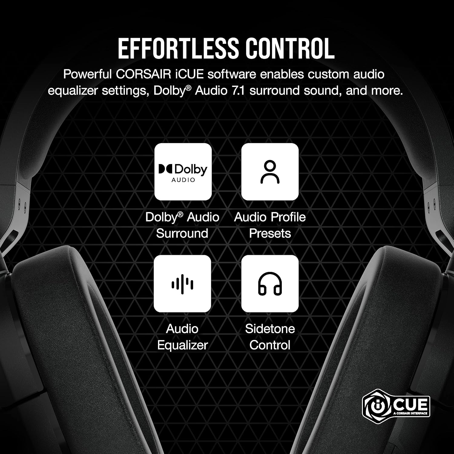 Corsair HS55 Surround Gaming Headset (Leatherette Memory Foam Ear Pads, Dolby Audio 7.1 Surround Sou - AHW Store