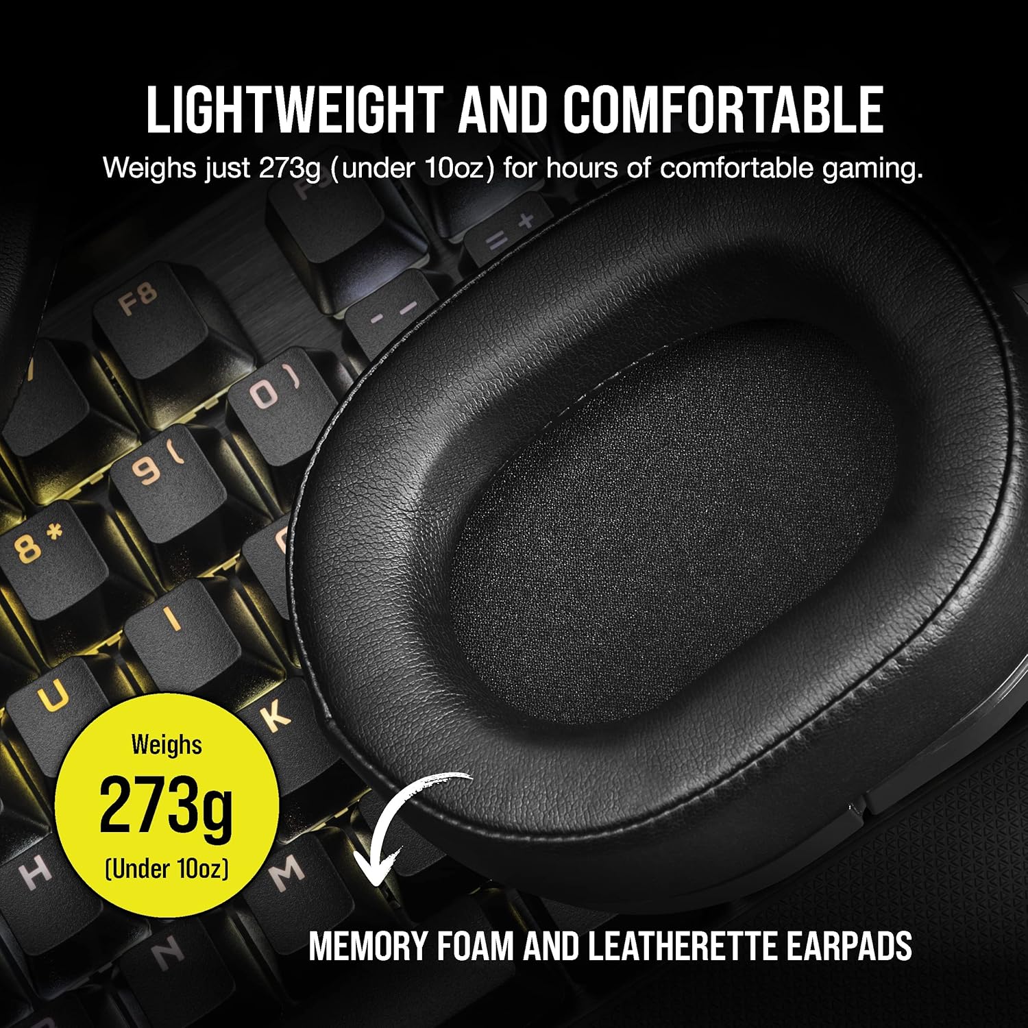 Corsair HS55 Surround Gaming Headset (Leatherette Memory Foam Ear Pads, Dolby Audio 7.1 Surround Sou - AHW Store