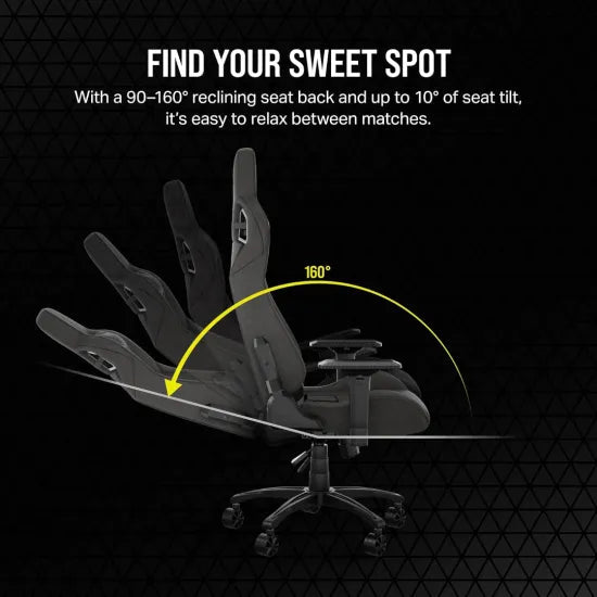 CORSAIR T3 RUSH Fabric Gaming Chair (2023) - Charcoal - AHW Store