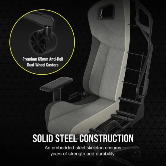 CORSAIR T3 RUSH Fabric Gaming Chair Grey/Charcoal - AHW Store