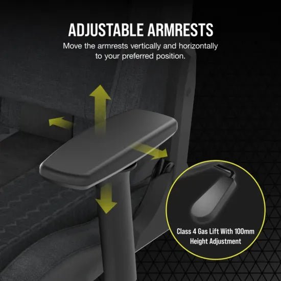 CORSAIR TC100 RELAXED Gaming Chair Fabric Black/Grey - AHW Store
