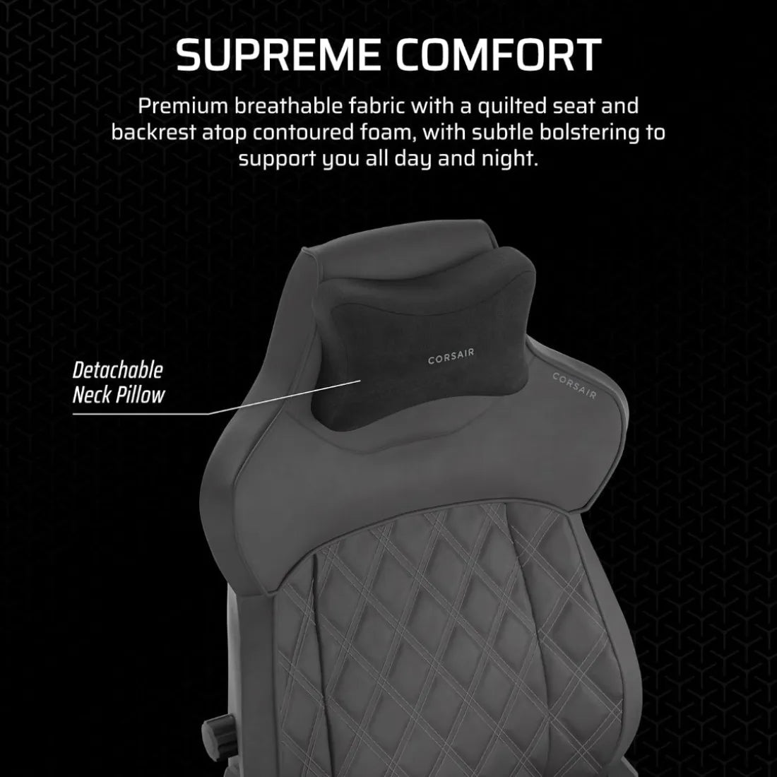 Corsair TC500 Luxe Gaming Chair Premium Breathable Fabric Shadow - AHW Store