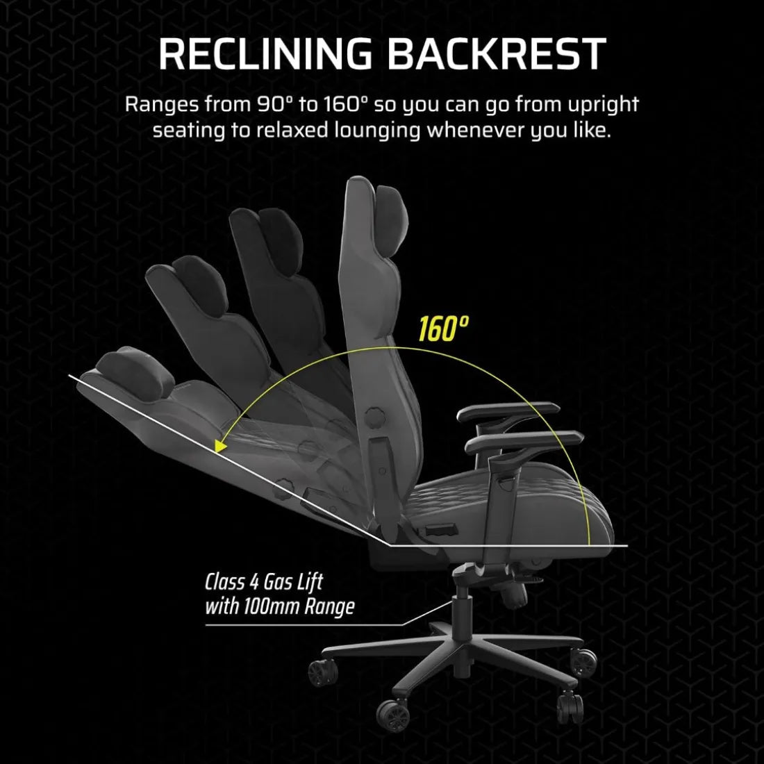 Corsair TC500 Luxe Gaming Chair Premium Breathable Fabric Shadow - AHW Store