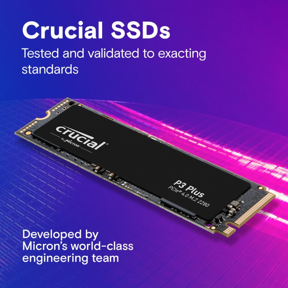 Crucial P3 Plus 1TB PCIe Gen4 3D NAND NVMe M.2 SSD, up to 5000MB/s - CT1000P3PSSD8 - AHW Store