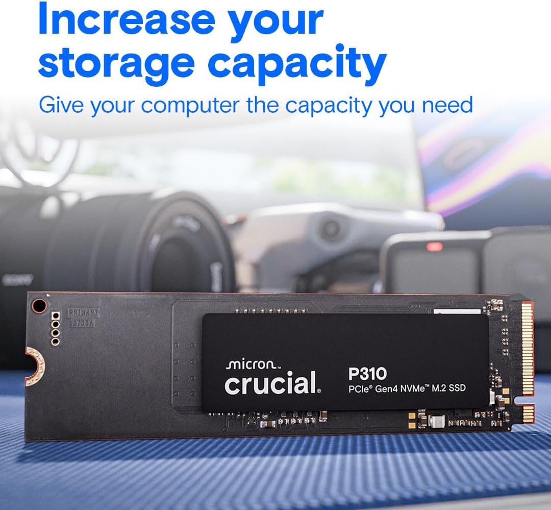 Crucial P310 1TB 2280 PCIe Gen4 3D NAND NVMe M.2 SSD – Up to 7,100 MB/s – Shift up to Gen4 – Interna - AHW Store