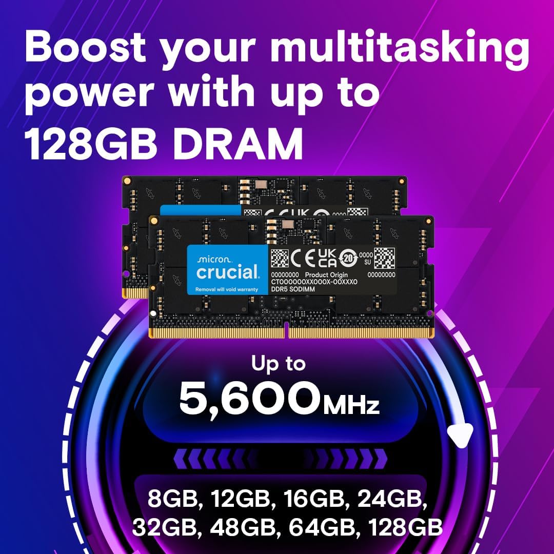 Crucial RAM 16GB DDR5 4800MHz CL40 Laptop Memory CT16G48C40S5 - AHW Store