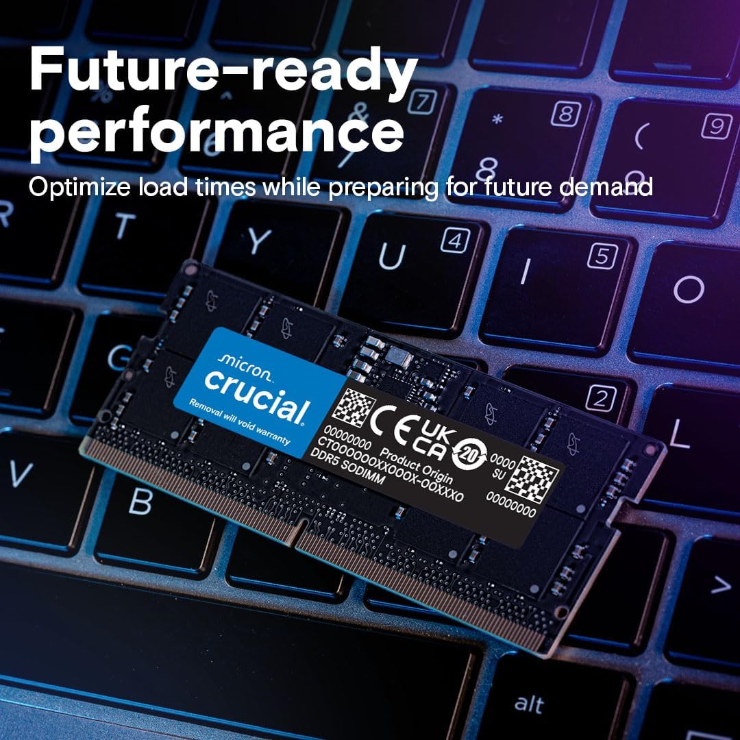 Crucial RAM 16GB DDR5 4800MHz CL40 Laptop Memory CT16G48C40S5 - AHW Store