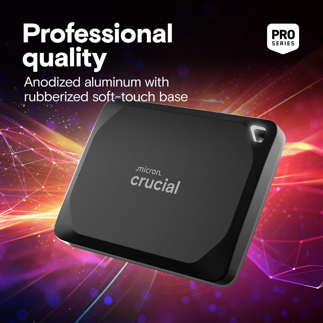 Crucial X10 Pro 1TB Portable SSD - Up to 2100MB/s Read, 2000MB/s Write - Water and dust Resistant, PC - AHW Store