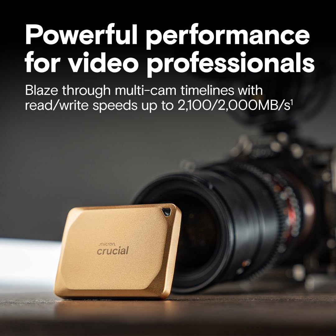 Crucial X10 Pro 2TB Portable SSD, Up to 2,100MB/s Read, 2000MB/s Write, USB 3.2 USB - C, External Soli - AHW Store