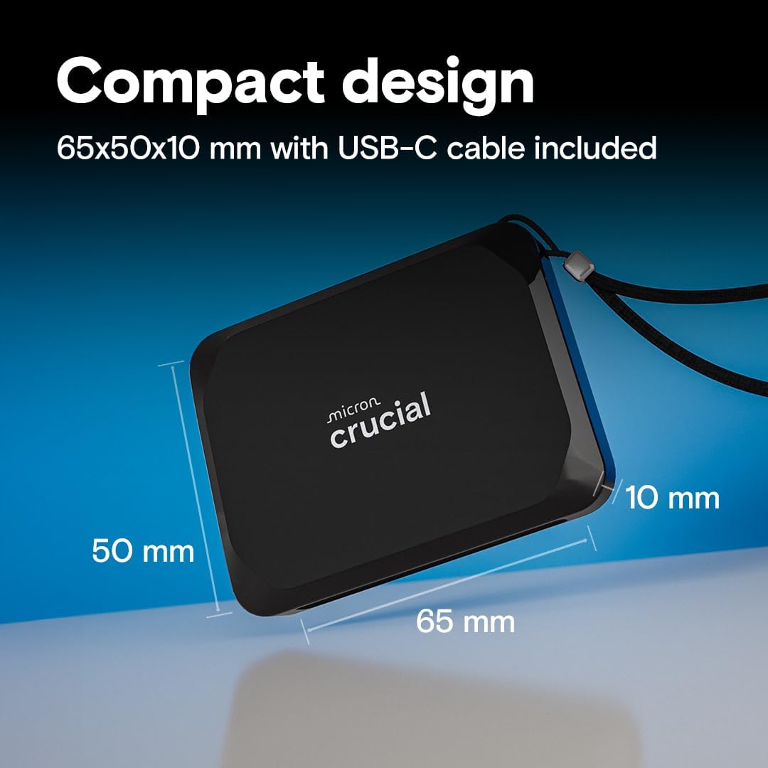 Crucial X9 1TB Portable External SSD - Up to 1050MB/s, External Solid State Drive, Works with PlaySt - AHW Store