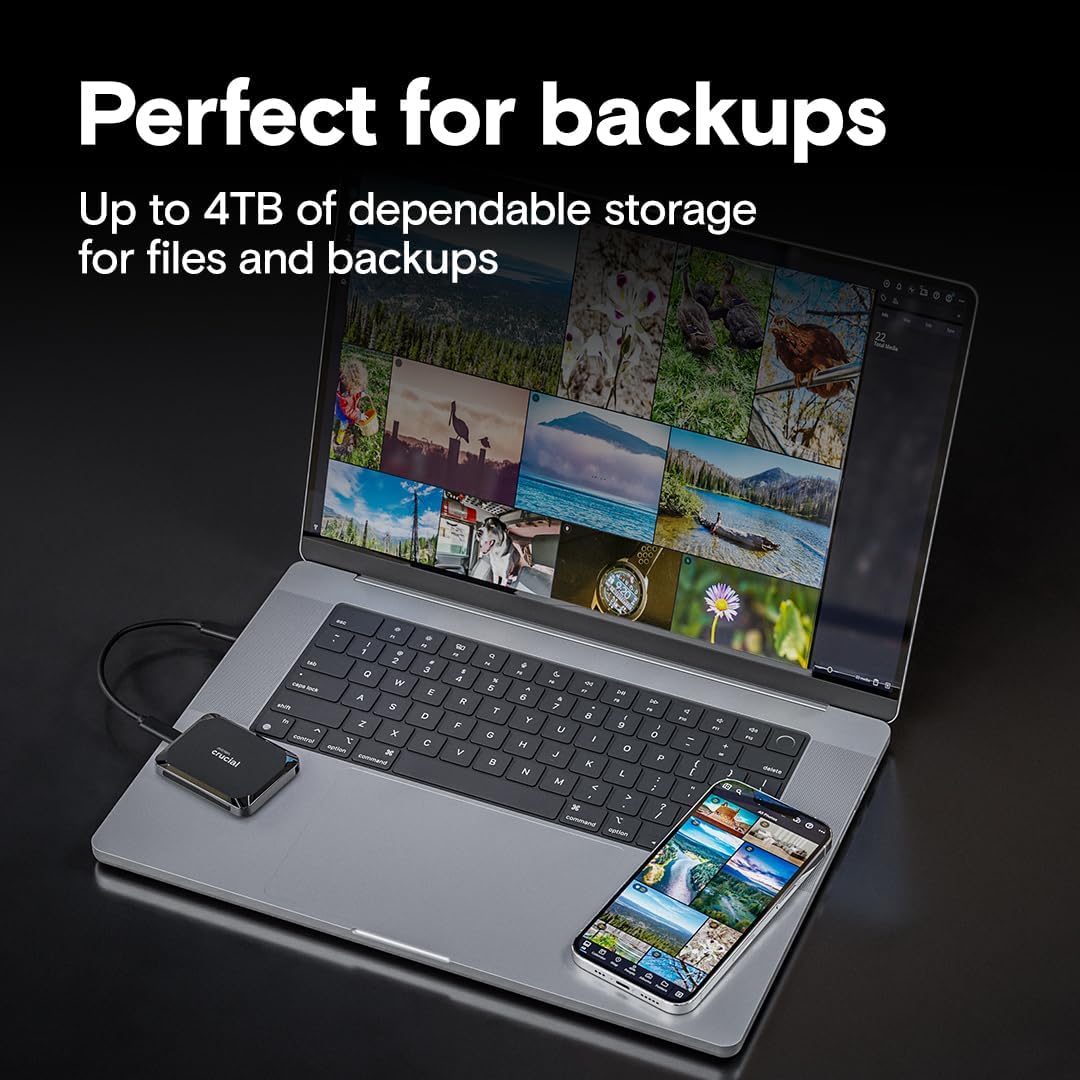 Crucial X9 1TB Portable External SSD - Up to 1050MB/s, External Solid State Drive, Works with PlaySt - AHW Store