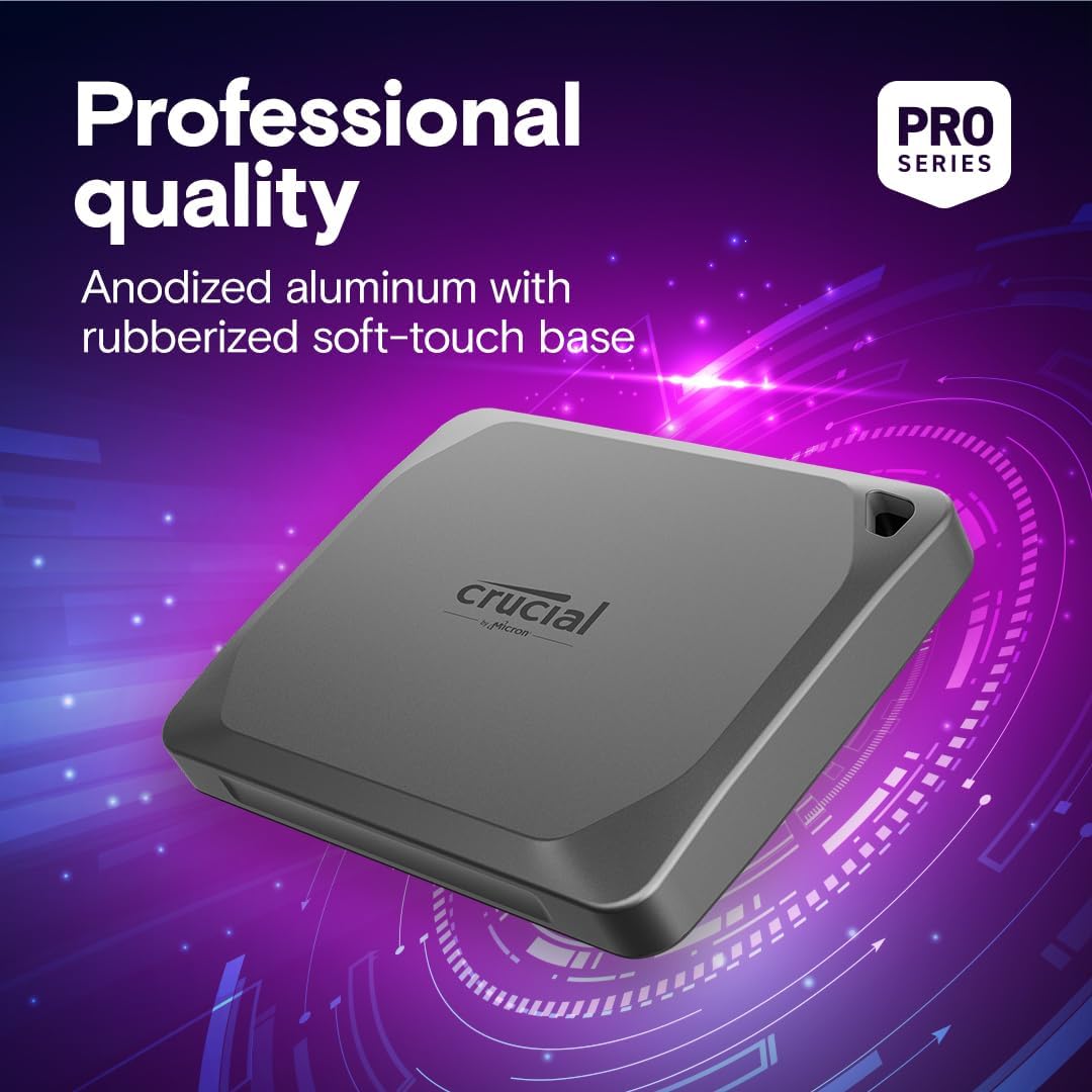 Crucial X9 Pro 4TB Portable SSD - Up to 1050MB/s Read and Write - Water and dust Resistant, PC and M - AHW Store