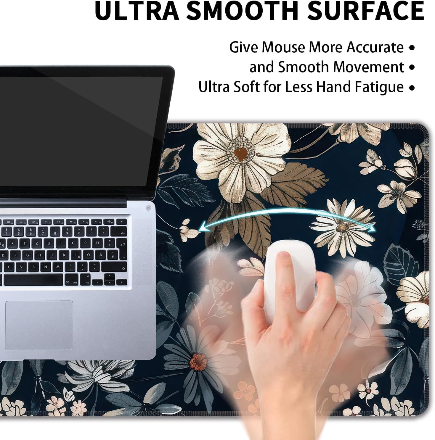 Dark Flower Extended Mouse Pad XL 31.5x11.8 - AHW Store