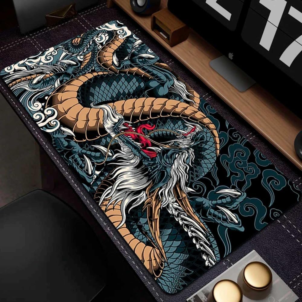 Depola Extra Large Blue Dragon Mouse Pad - AHW Store