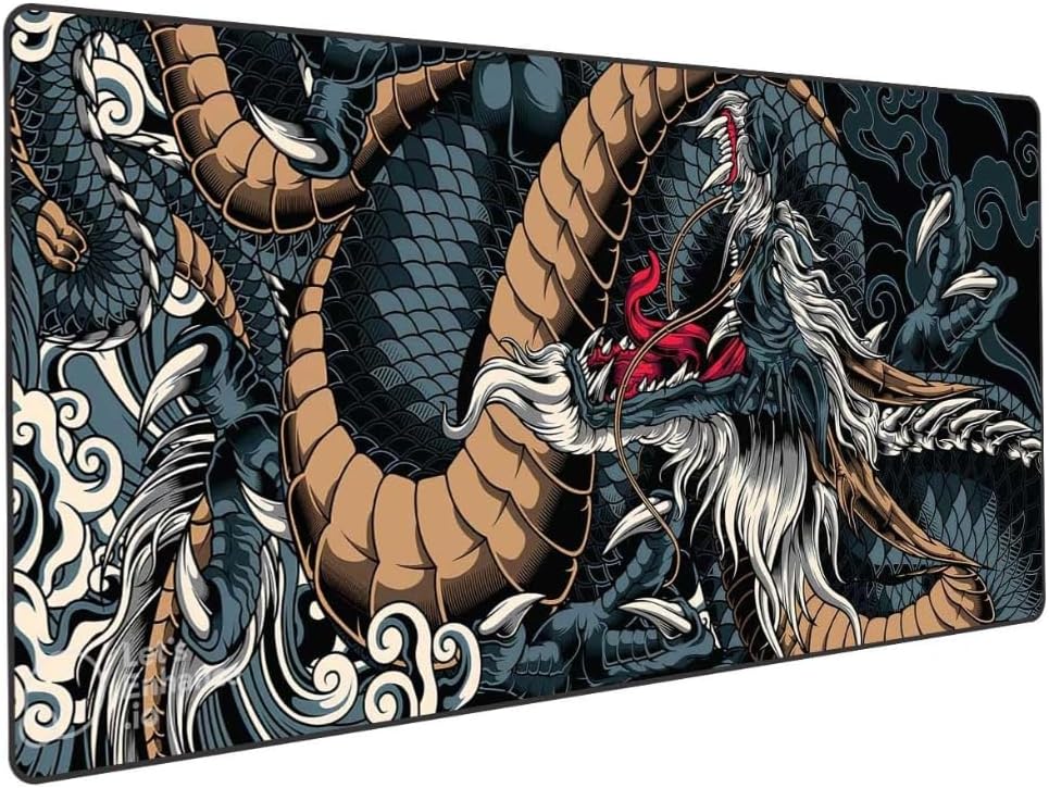 Depola Extra Large Blue Dragon Mouse Pad - AHW Store