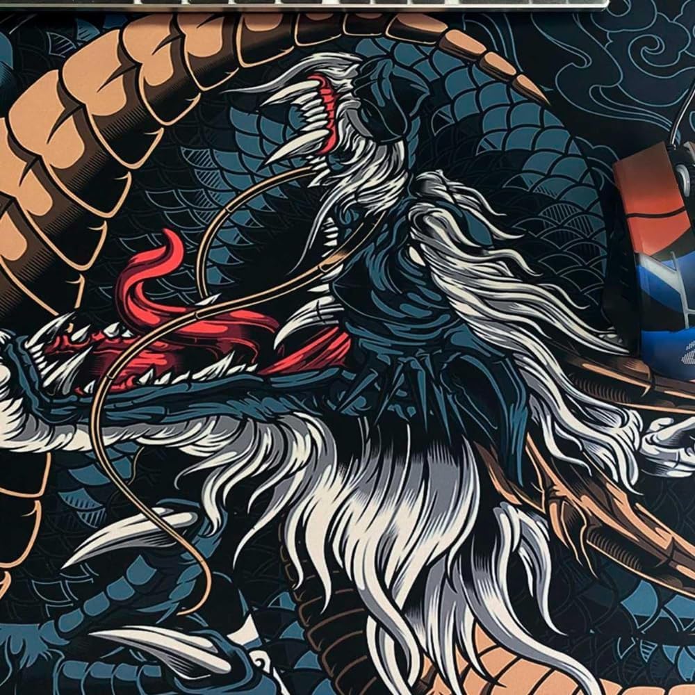 Depola Extra Large Blue Dragon Mouse Pad - AHW Store