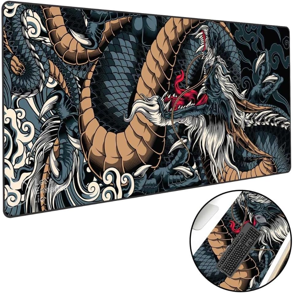 Depola Extra Large Blue Dragon Mouse Pad - AHW Store